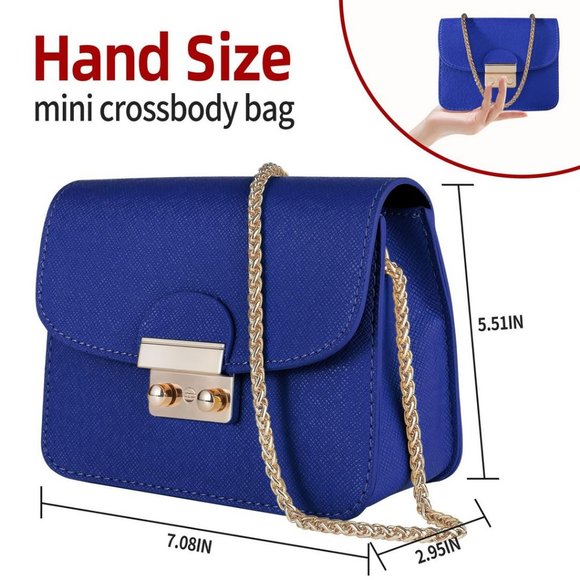 Small Evening Bags for Women Crossbody Bag Chain - Blue-mini Size Clutch - Picture 5 of 7